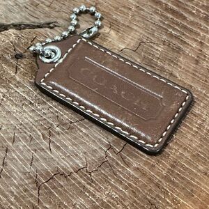 Coach Tan Leather Key Tag